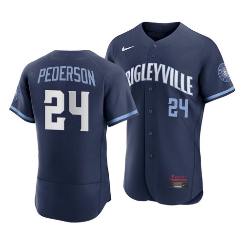 Men's Chicago Cubs #24 Joc Pederson 2021 Navy City Connect Stitched Jersey Men's Chicago Cubs #24 Joc Pederson 2021 Navy City Connect Stitched Jersey
